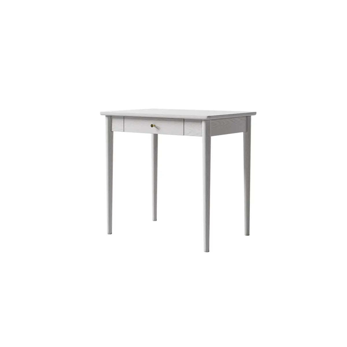 White Wood Butcher Block Soft-Close Drawer Writing Desk — Without Chairs