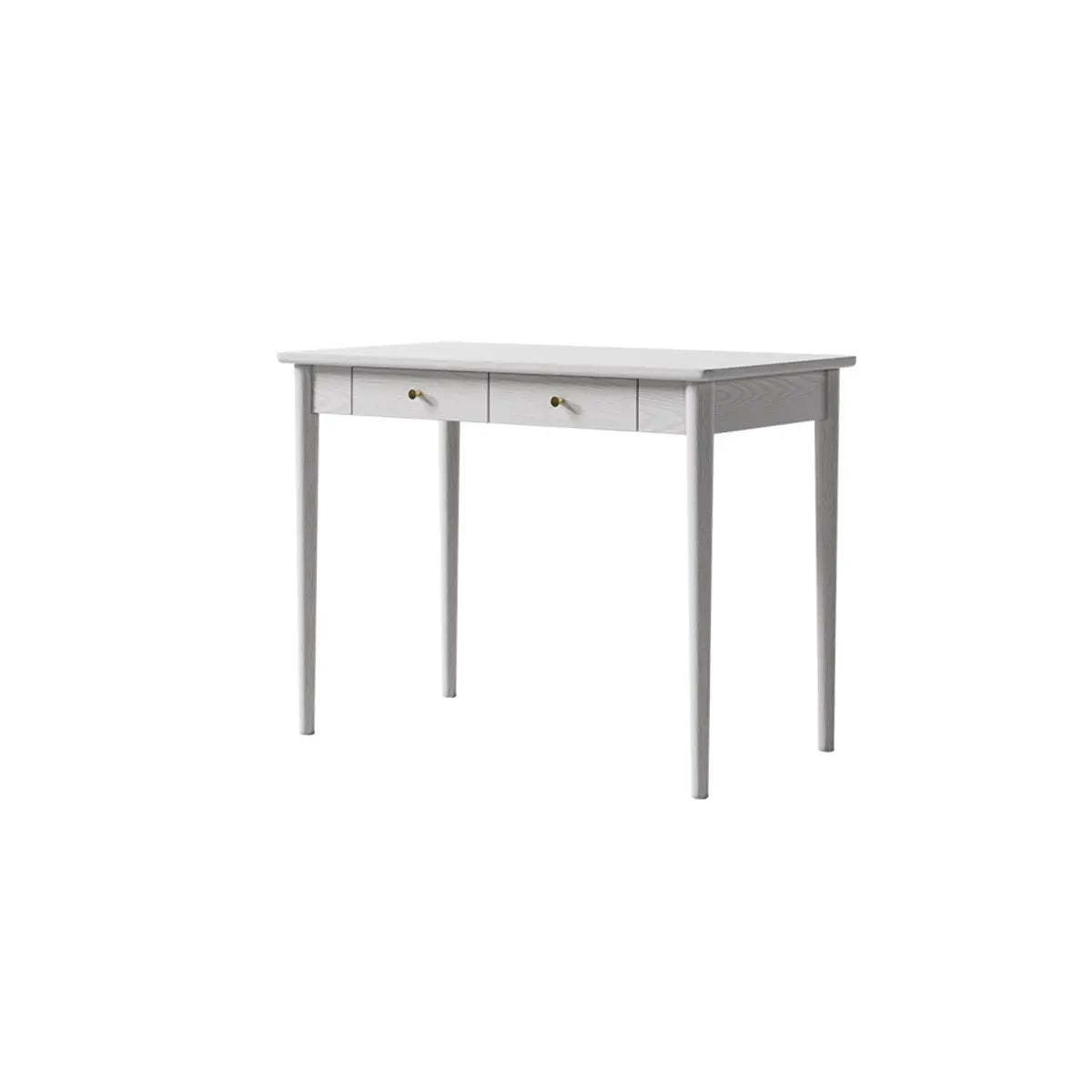 White Wood Butcher Block Soft-Close Drawer Writing Desk — Without Chairs