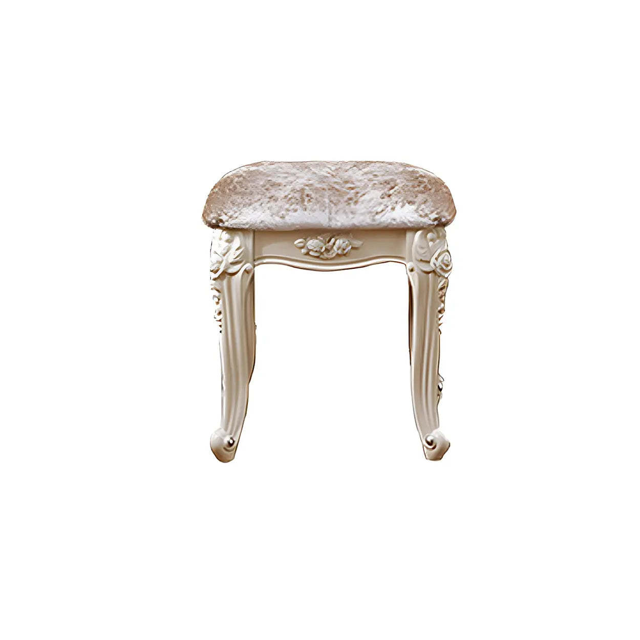 White Wood Makeup Vanity with Mirror