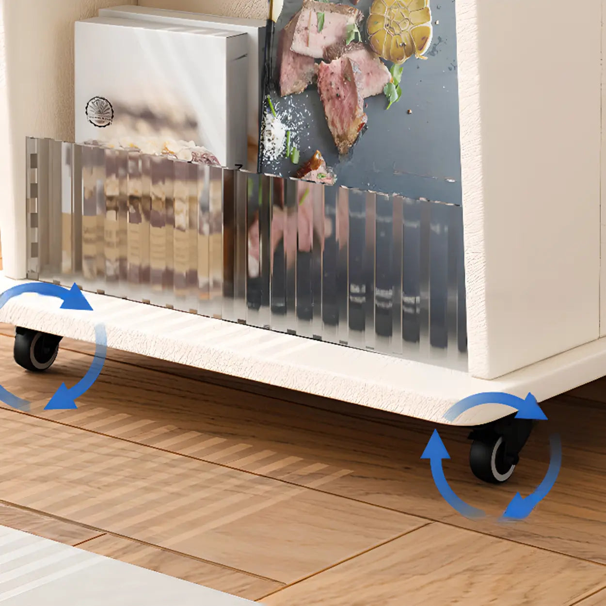 White Wood Swivel Adjustable Storage End Table