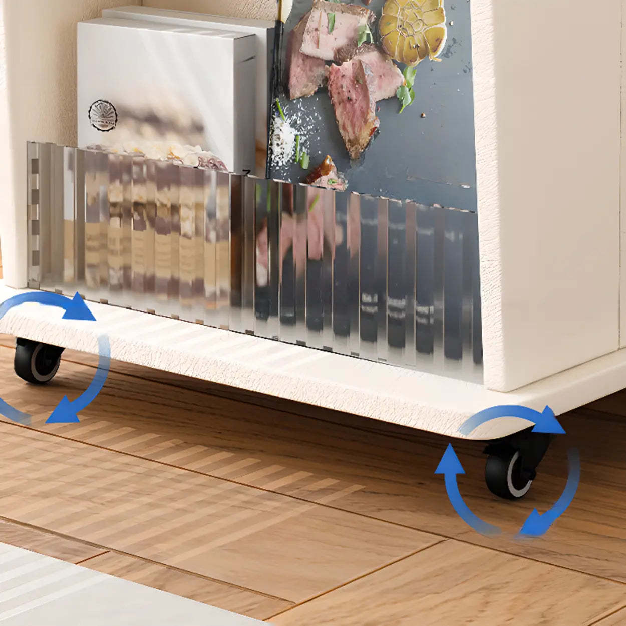 White Wood Swivel Adjustable Storage End Table