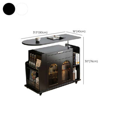 White Wood Swivel Adjustable Storage End Table