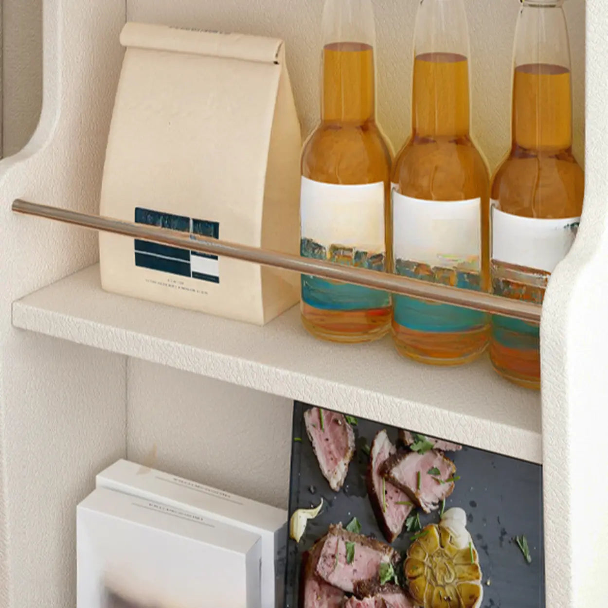 White Wood Swivel Adjustable Storage End Table