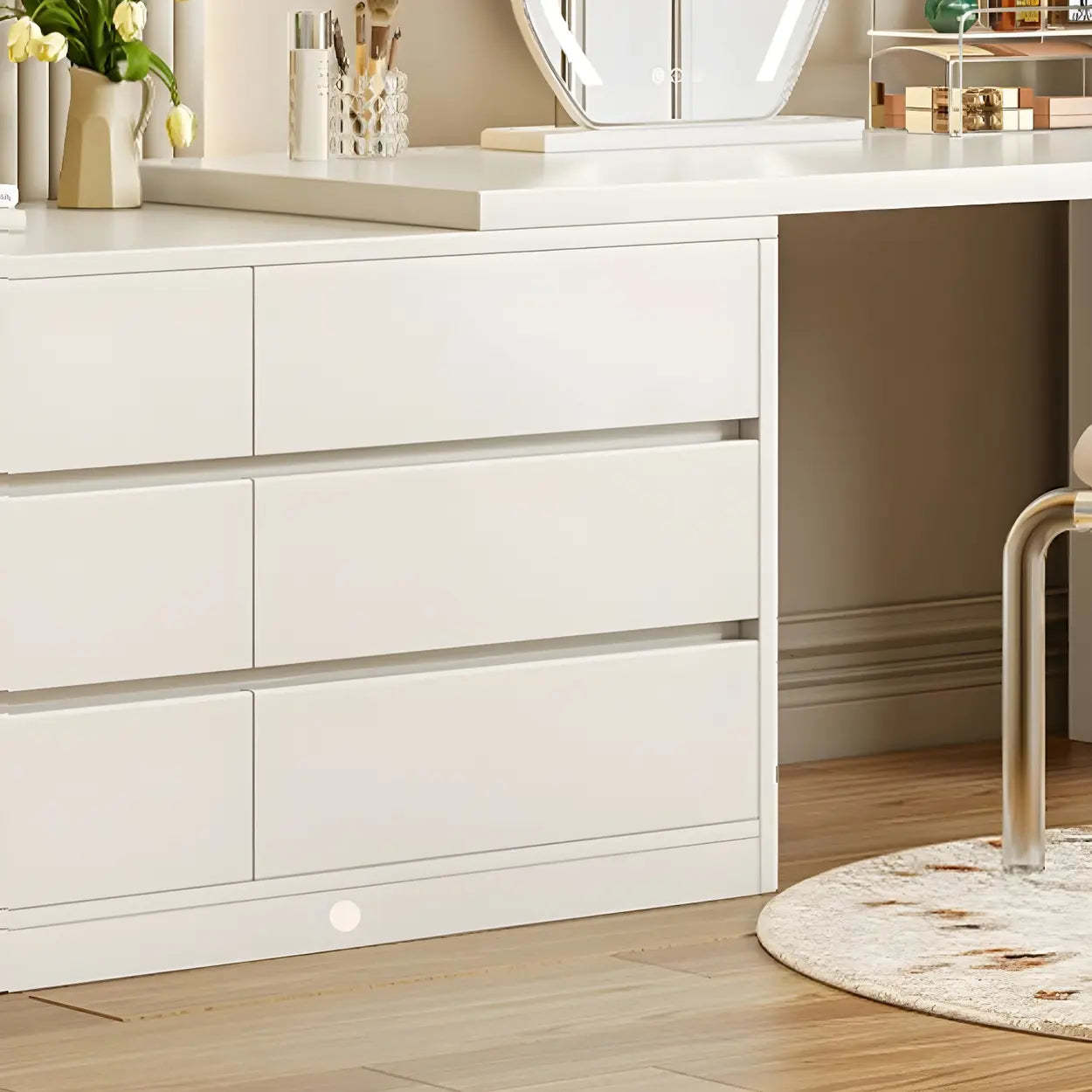 White Wood Standard Vanity with Drawers