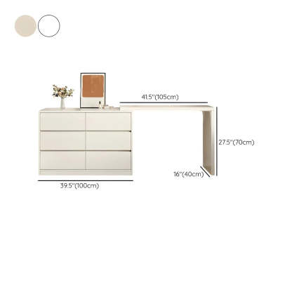 White Wood Standard Vanity with Drawers