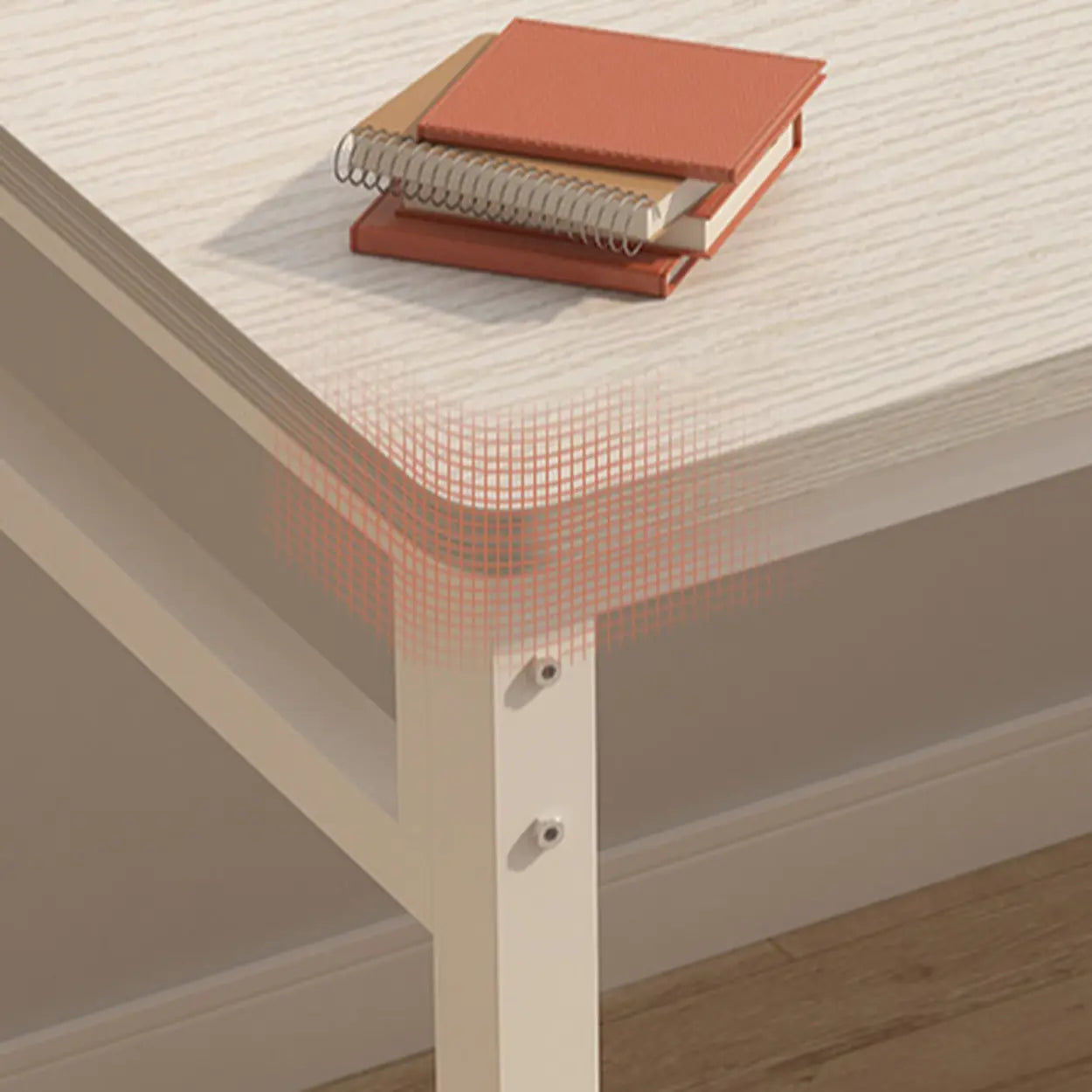 White Wood Computer Desk with Storage — White / Table Only