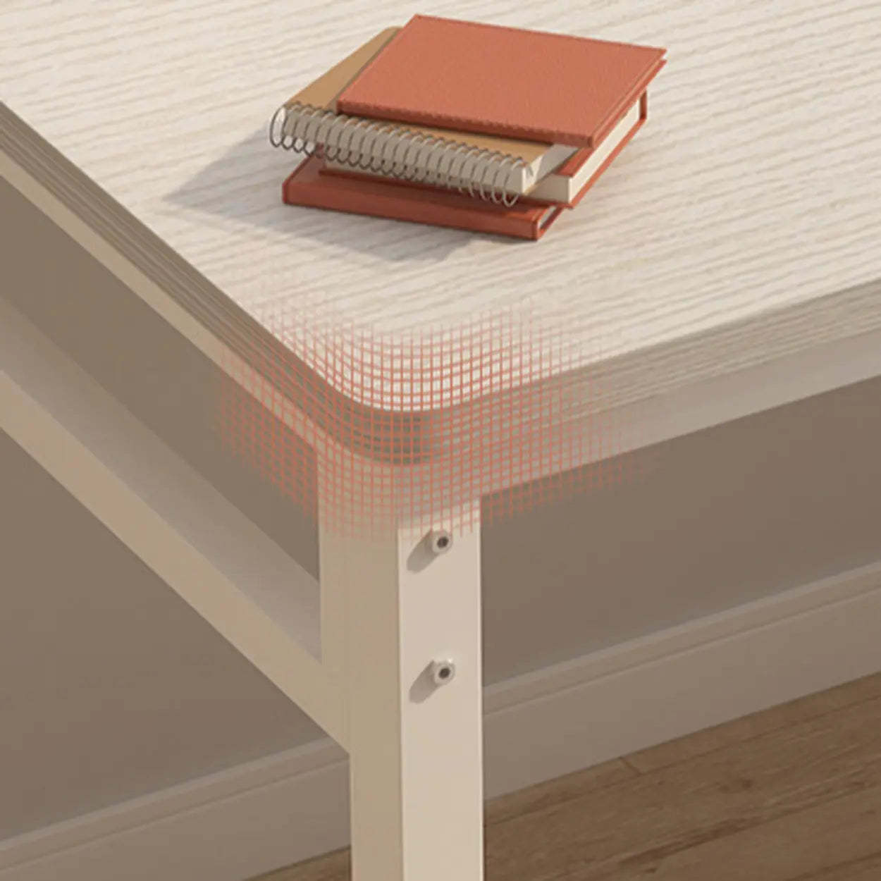 White Wood Computer Desk with Storage — White / Table Only