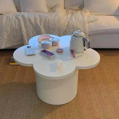 Flower-Shape Wood Coffee Table — Blue