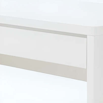 White Wood Single Desk with Drawers
