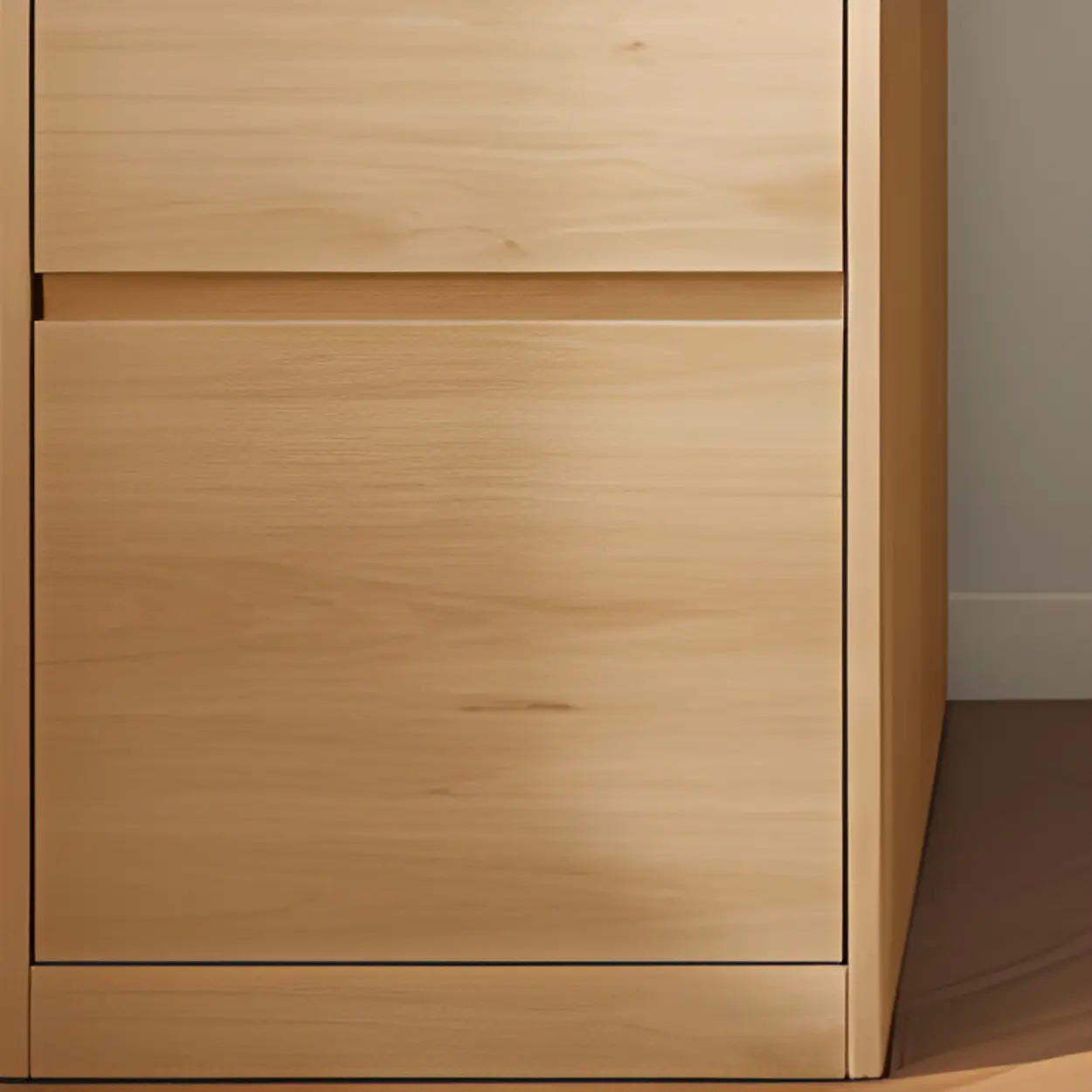 White Wood Single Desk with Drawers