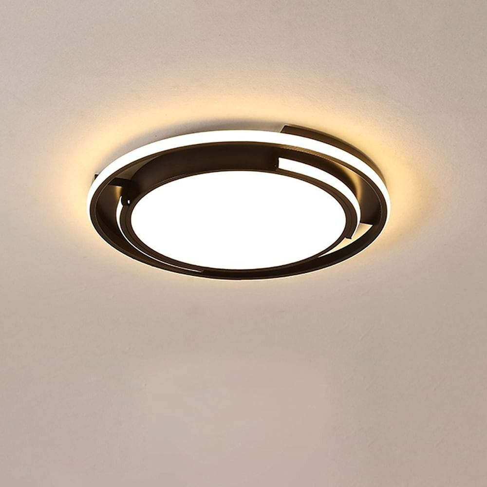 Circular Design Dimmable LED Black Nordic Ceiling Lights Flush Mount Lighting-Lighom