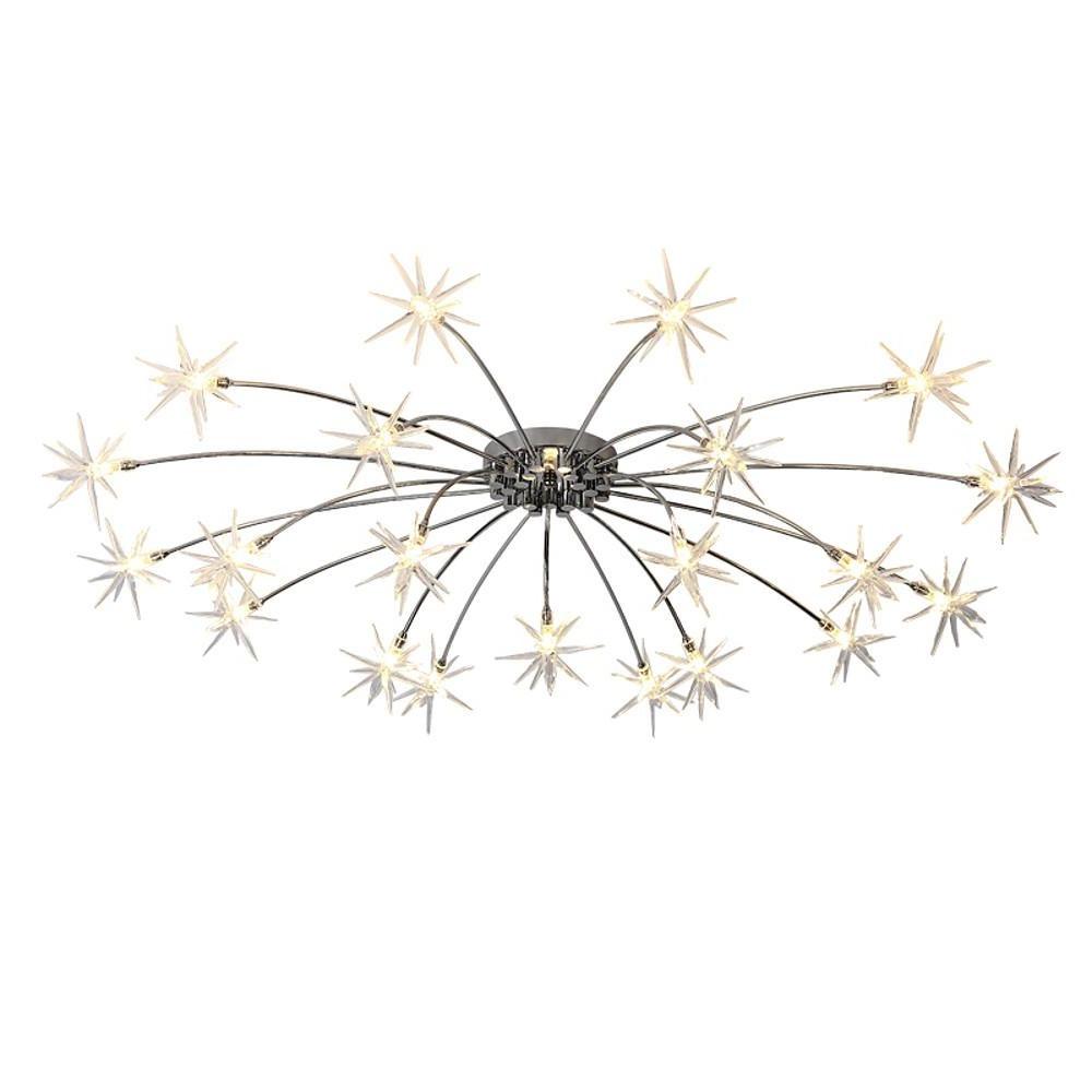 Lighom modern mini 10-led chrome chandeliers — Cool White (6000K)