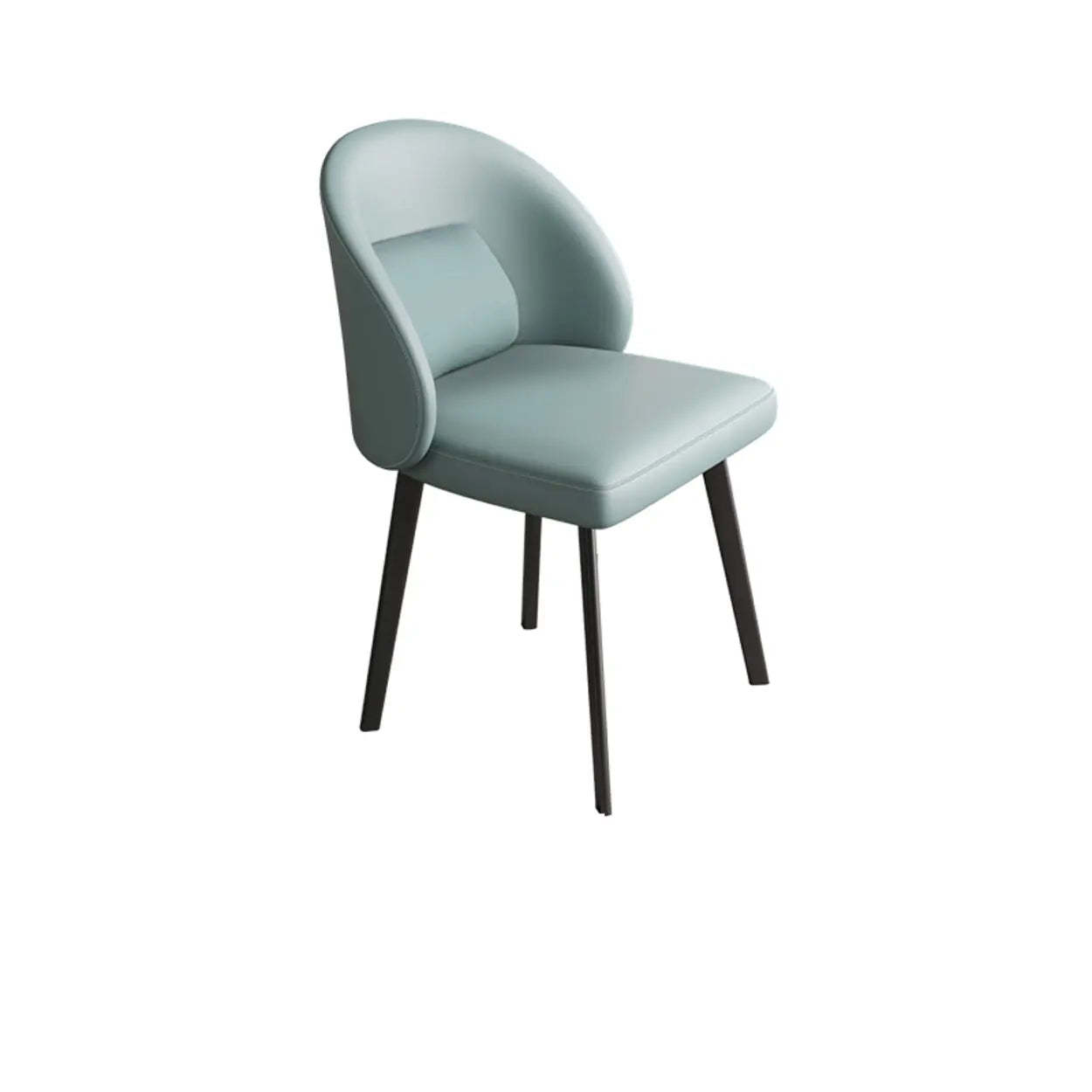 Wingback Beige Leather Round Upholstered Dining Chair