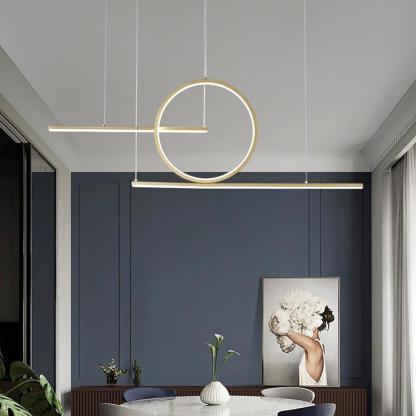 Circle Linear Design LED Modern Chandelier Hanging Ceiling Lights-Lighom