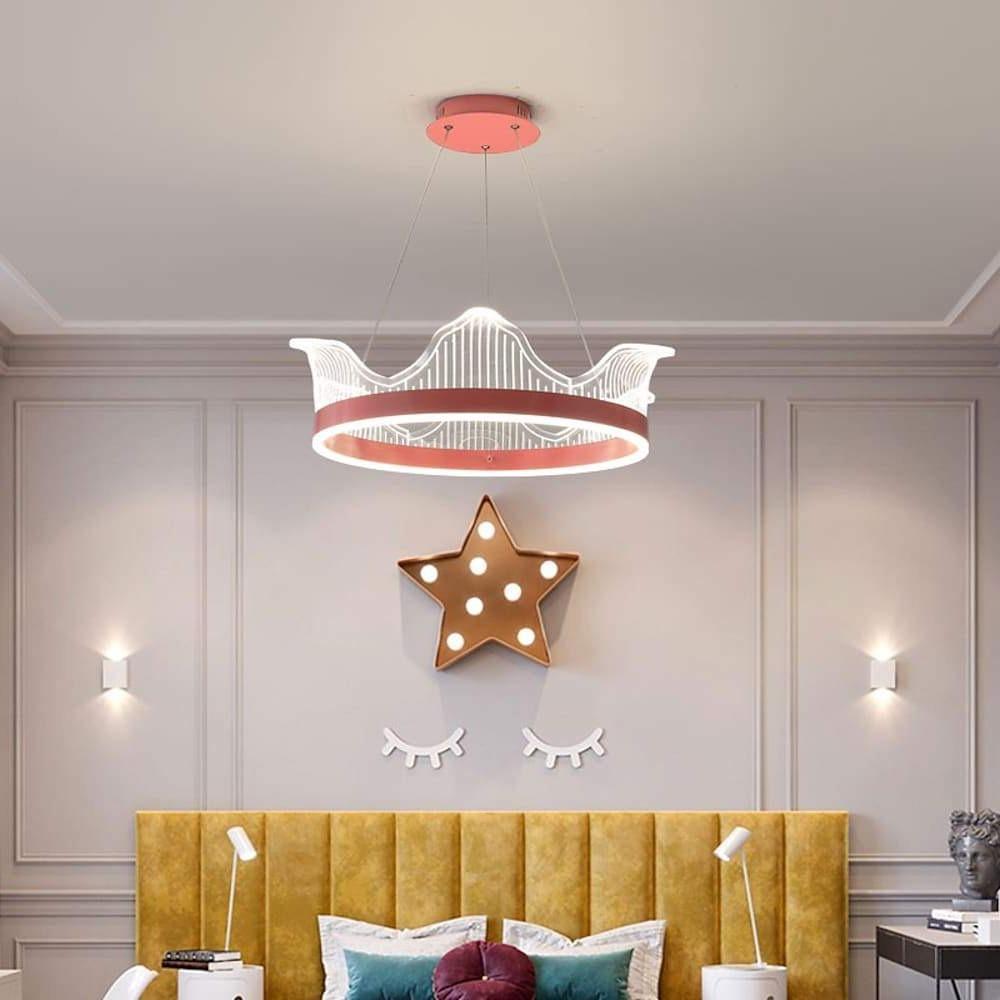 White nordic circle pendant lighting — 21" Diameter / Warm White (3000K) / Brushed Gold
