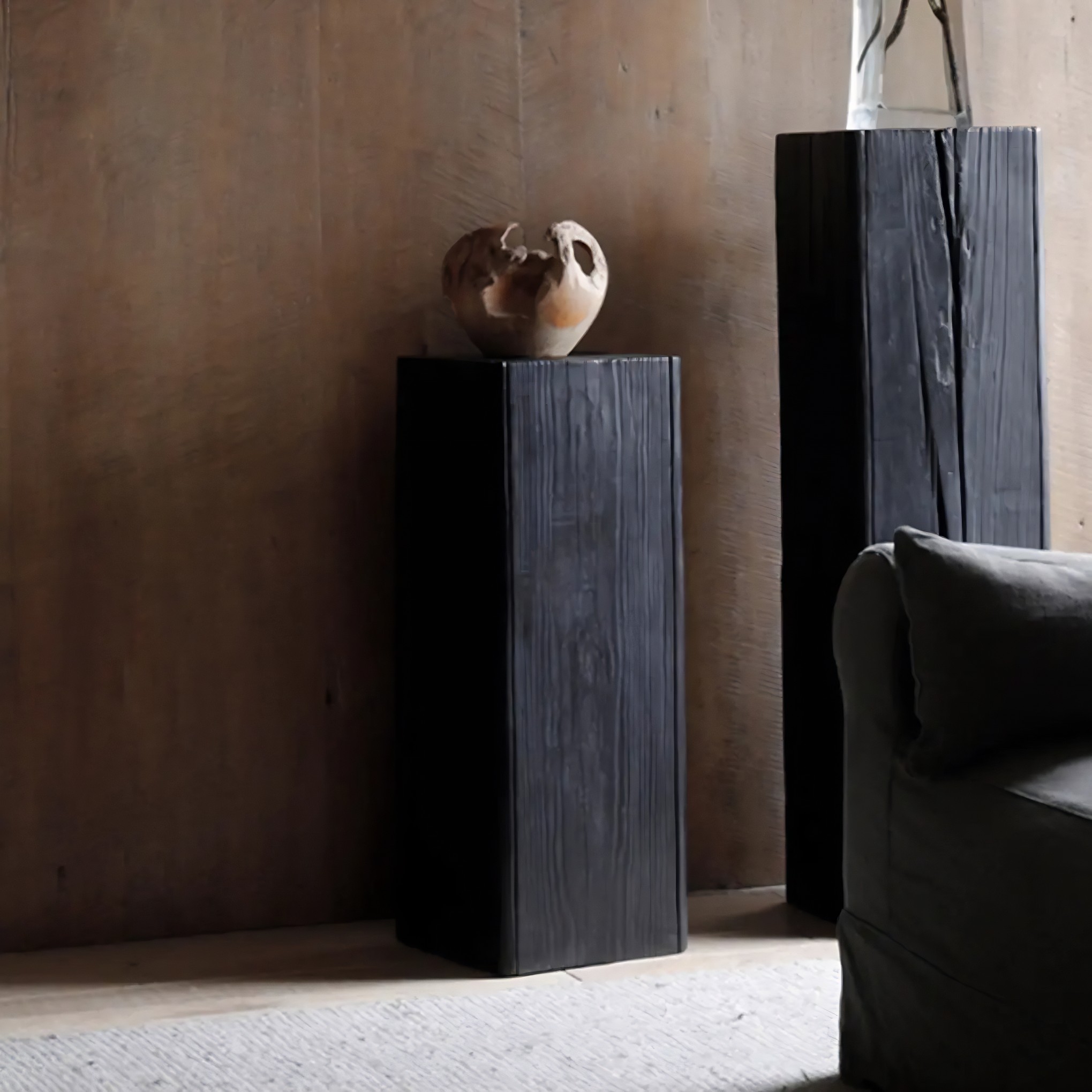 Wood Block Square Side Table