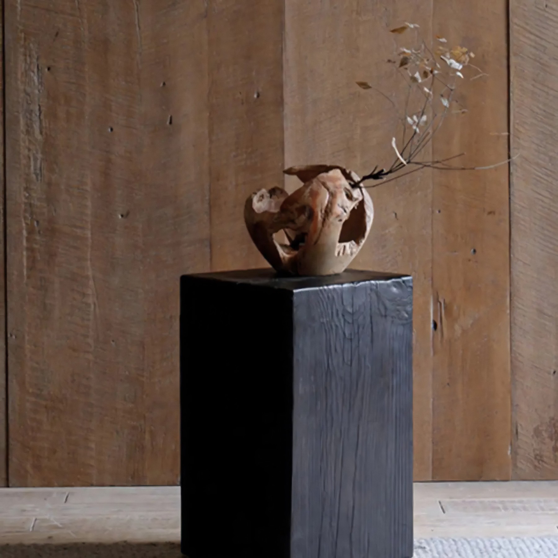 Wood Block Square Side Table