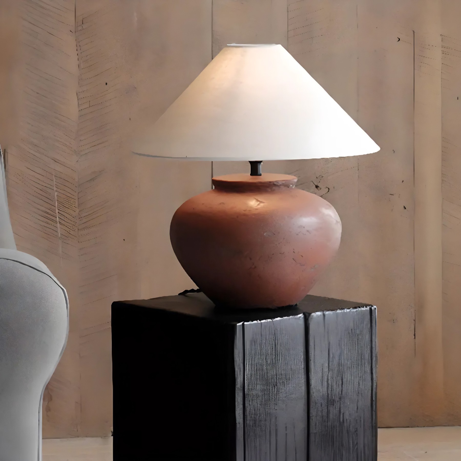 Wood Block Square Side Table