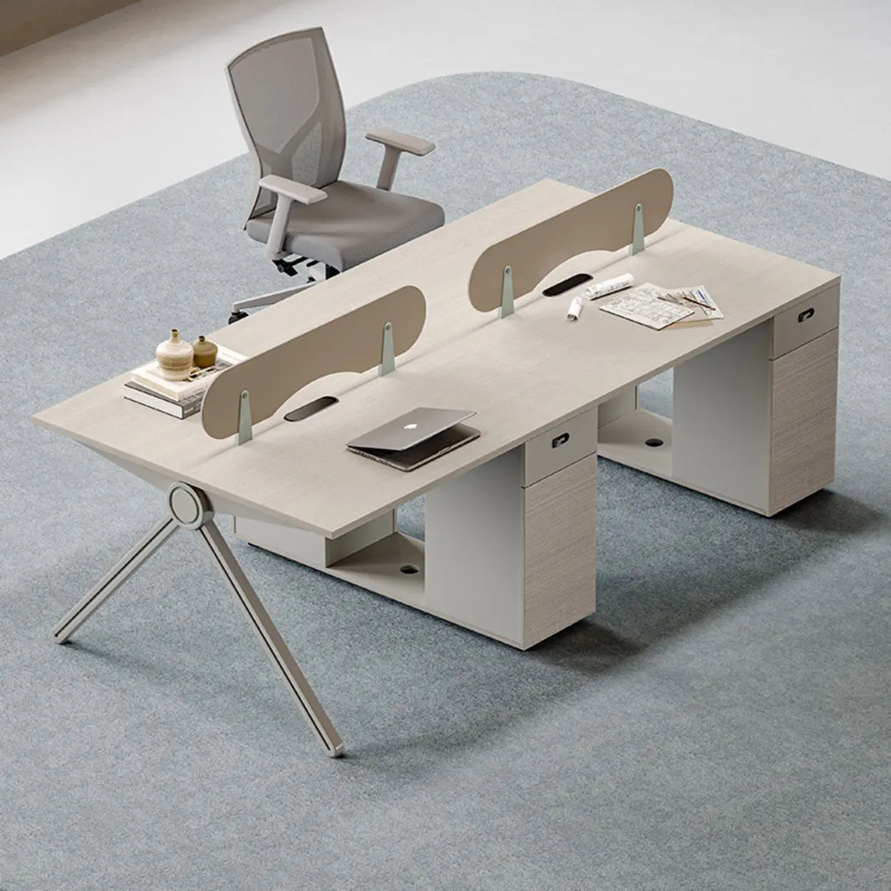 Wood Cabinet Shelf Divider Computer Desk — Table Only