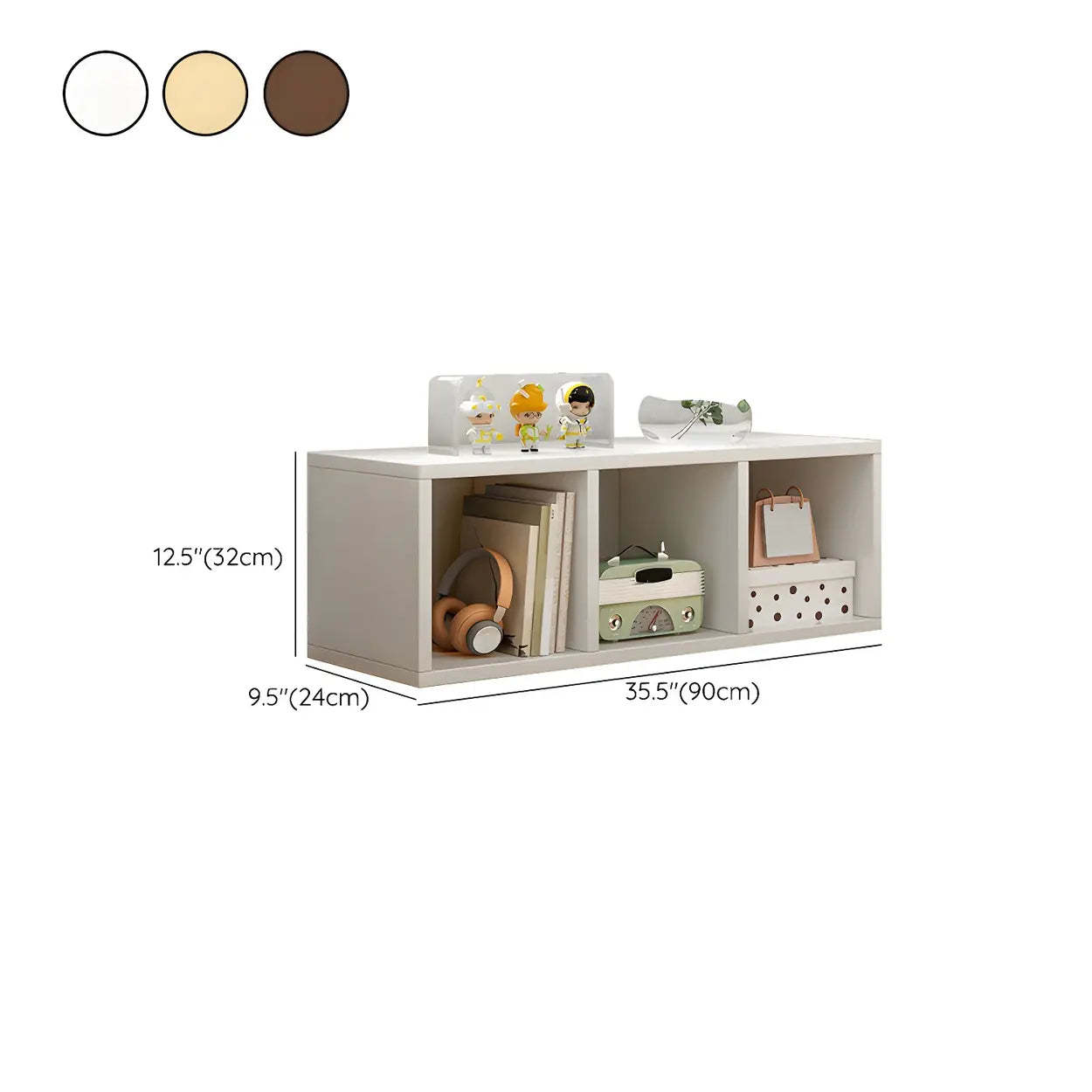 Wood Horizontal Compact Bookcase