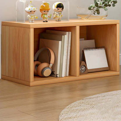 Wood Horizontal Compact Bookcase — Oak