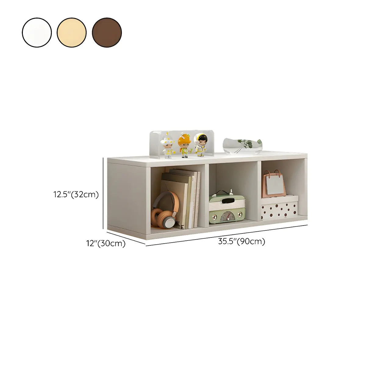 Wood Horizontal Compact Bookcase