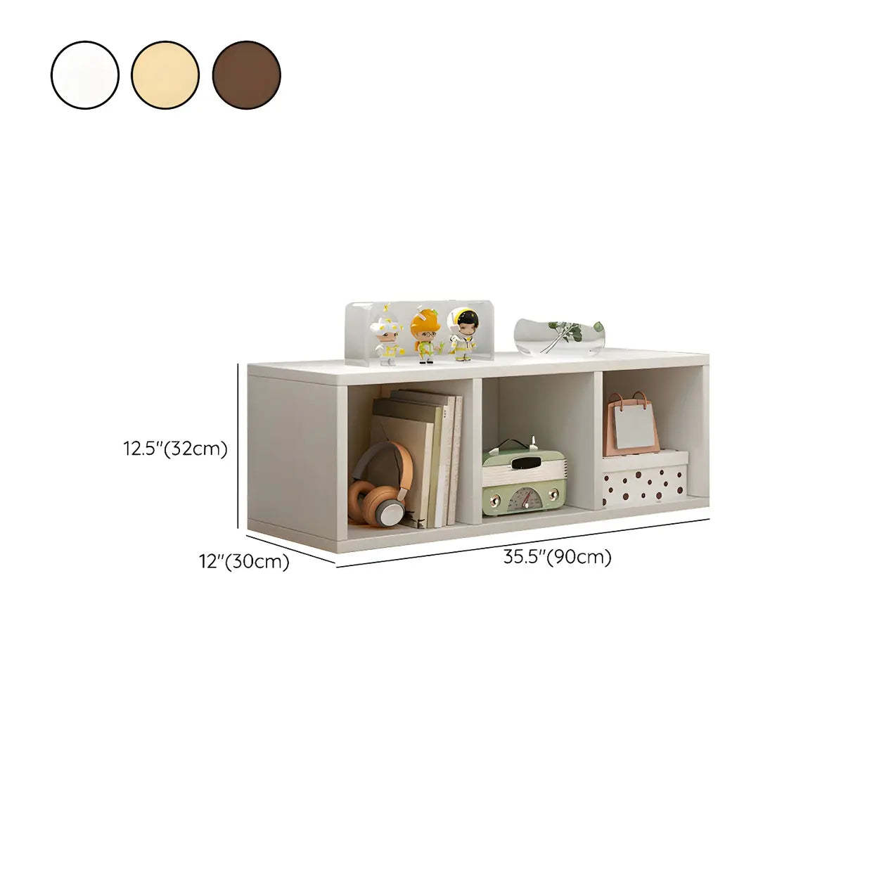 Wood Horizontal Compact Bookcase