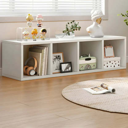 Wood Horizontal Compact Bookcase — Oak