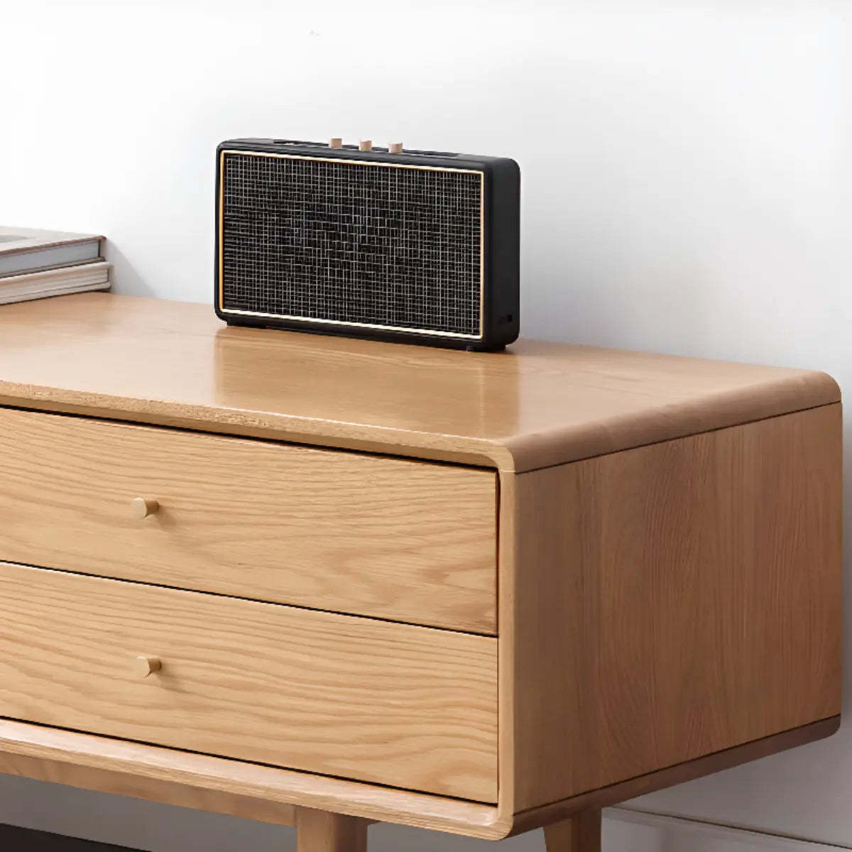 Oak Wood Rectangle Enclosed Storage TV Stand — Wood Color