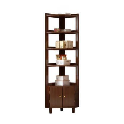 Natural Wood Corner Open Display Cabinet