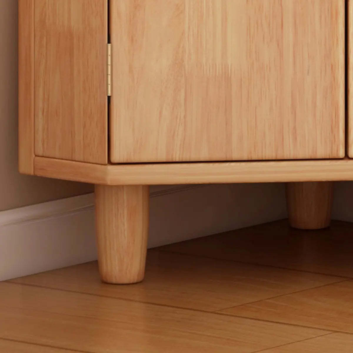 Natural Wood Corner Open Display Cabinet