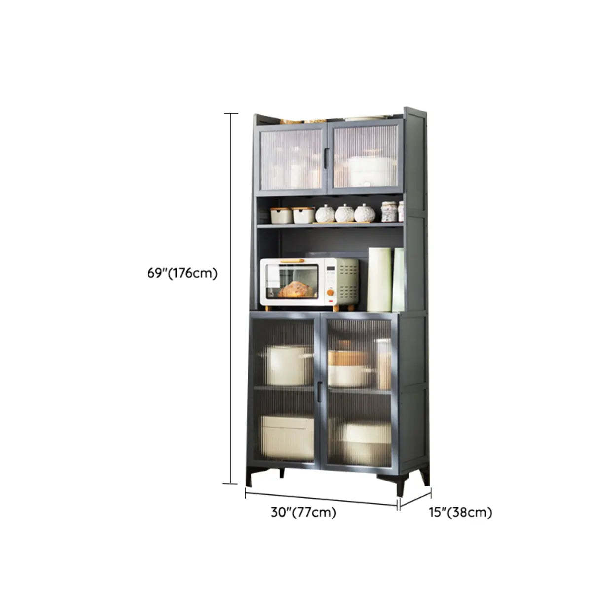 Gray Wood Dining Room Storage China Cabinet