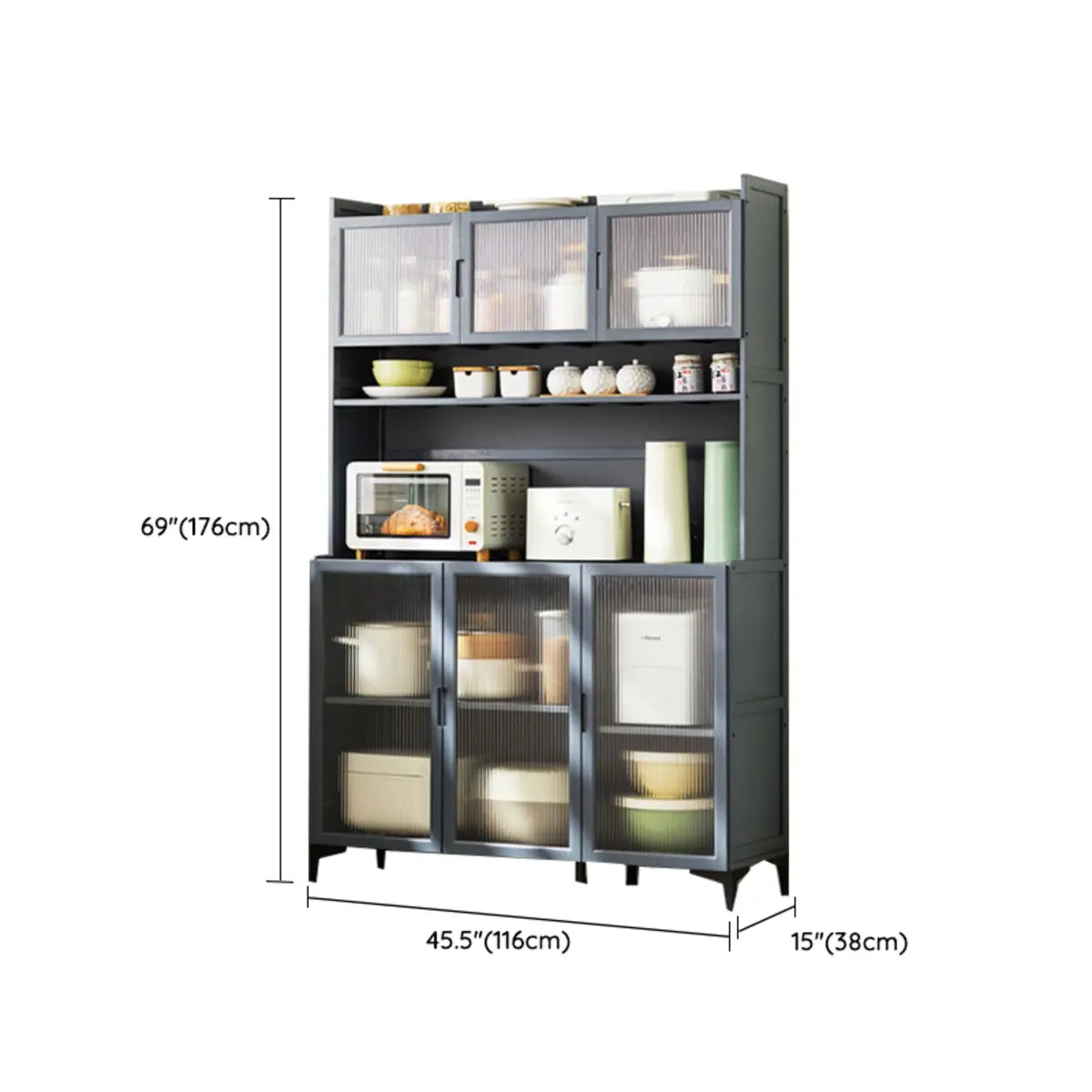 Gray Wood Dining Room Storage China Cabinet