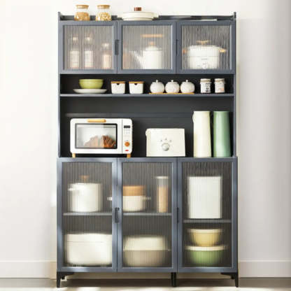 Gray Wood Dining Room Storage China Cabinet