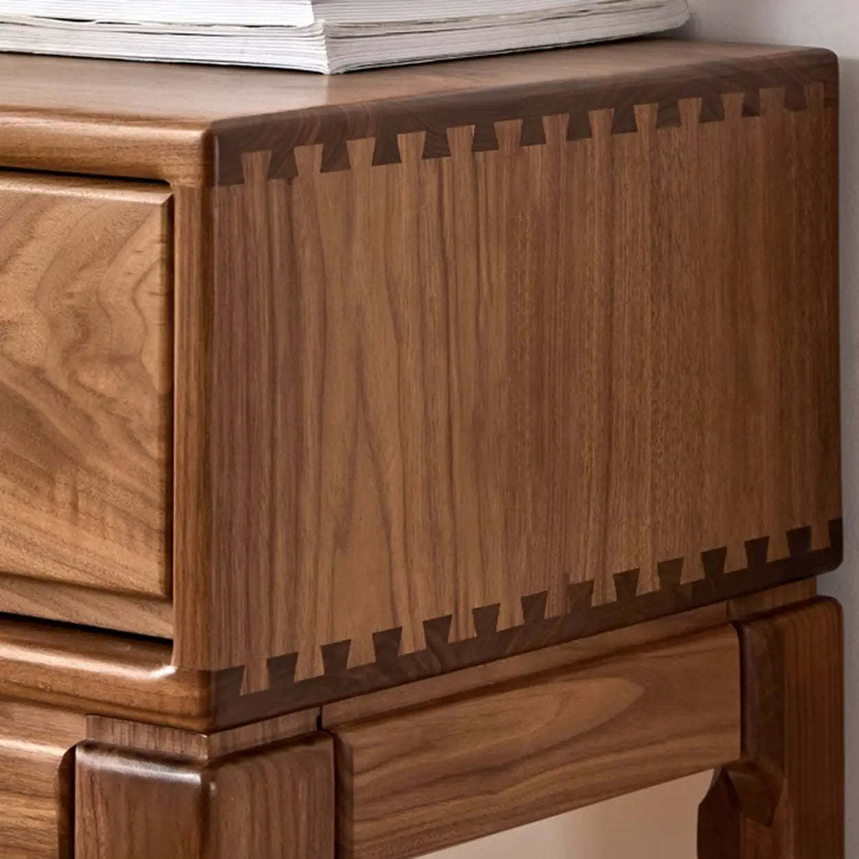 Espresso Wood Large Console Table with Drawers — Black Walnut