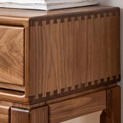 Espresso Wood Large Console Table with Drawers — Black Walnut
