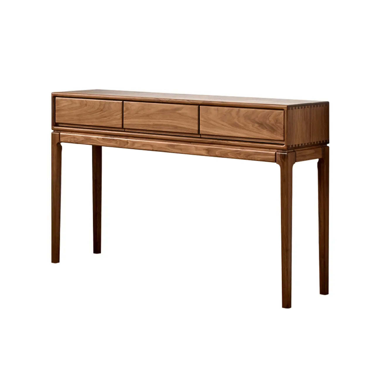 Espresso Wood Large Console Table with Drawers — Black Walnut