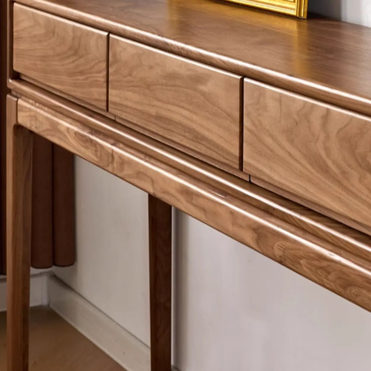 Espresso Wood Large Console Table with Drawers — Solid  Wood