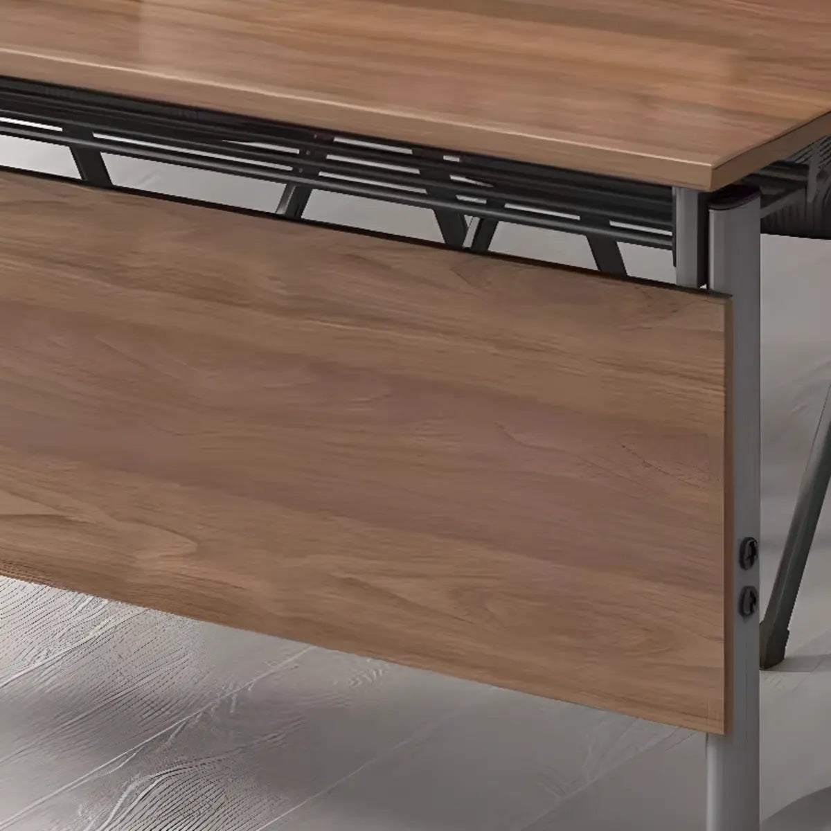 Wood T-Shape Double Computer Desk with Casters — White / Without Chairs