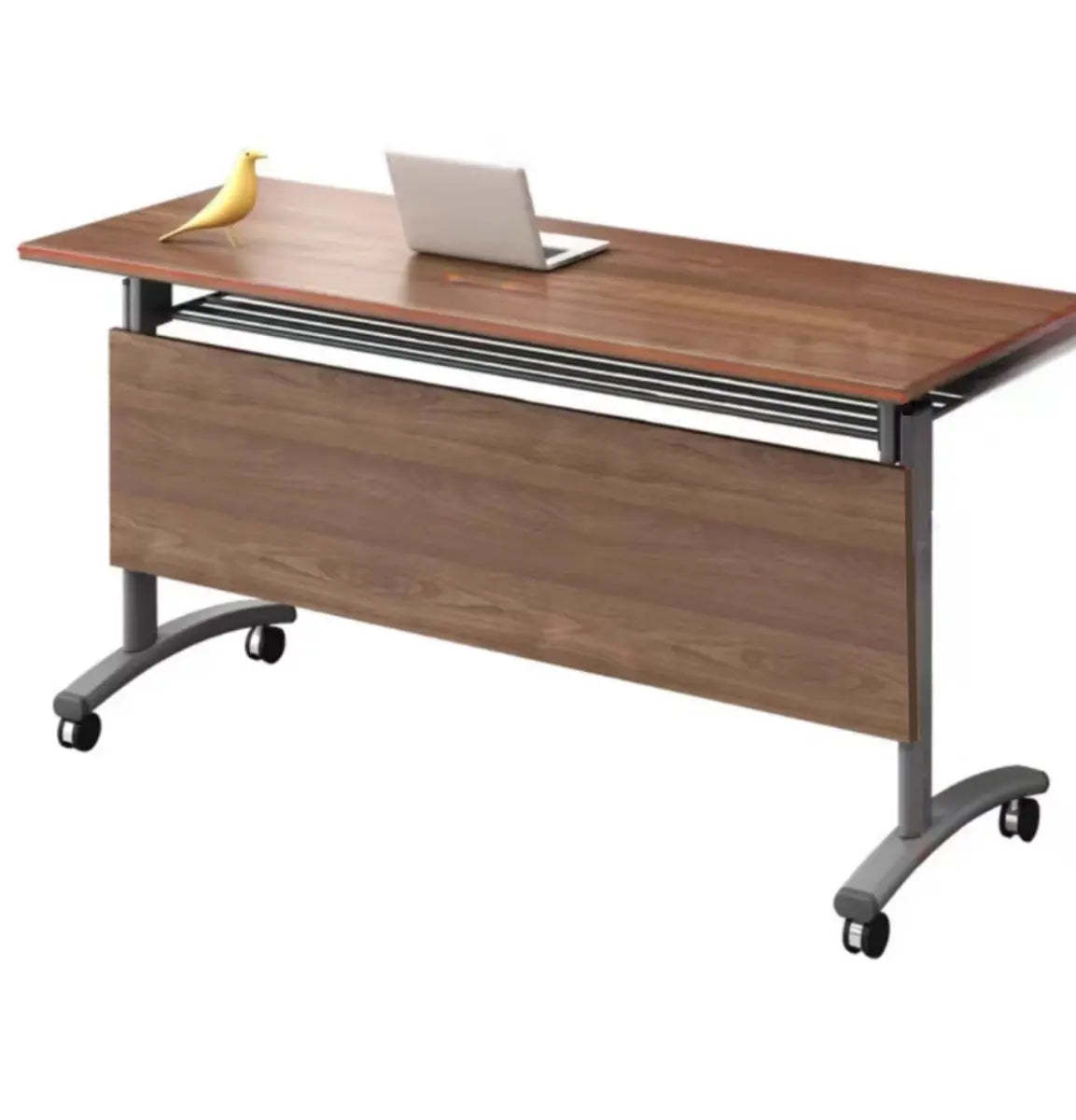 Modern double casters wood desks — 47.2" L x 19.7" W x 29.5" H / Walnut