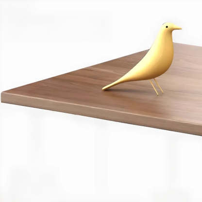 Wood T-Shape Double Computer Desk with Casters — Walnut / Without Chairs