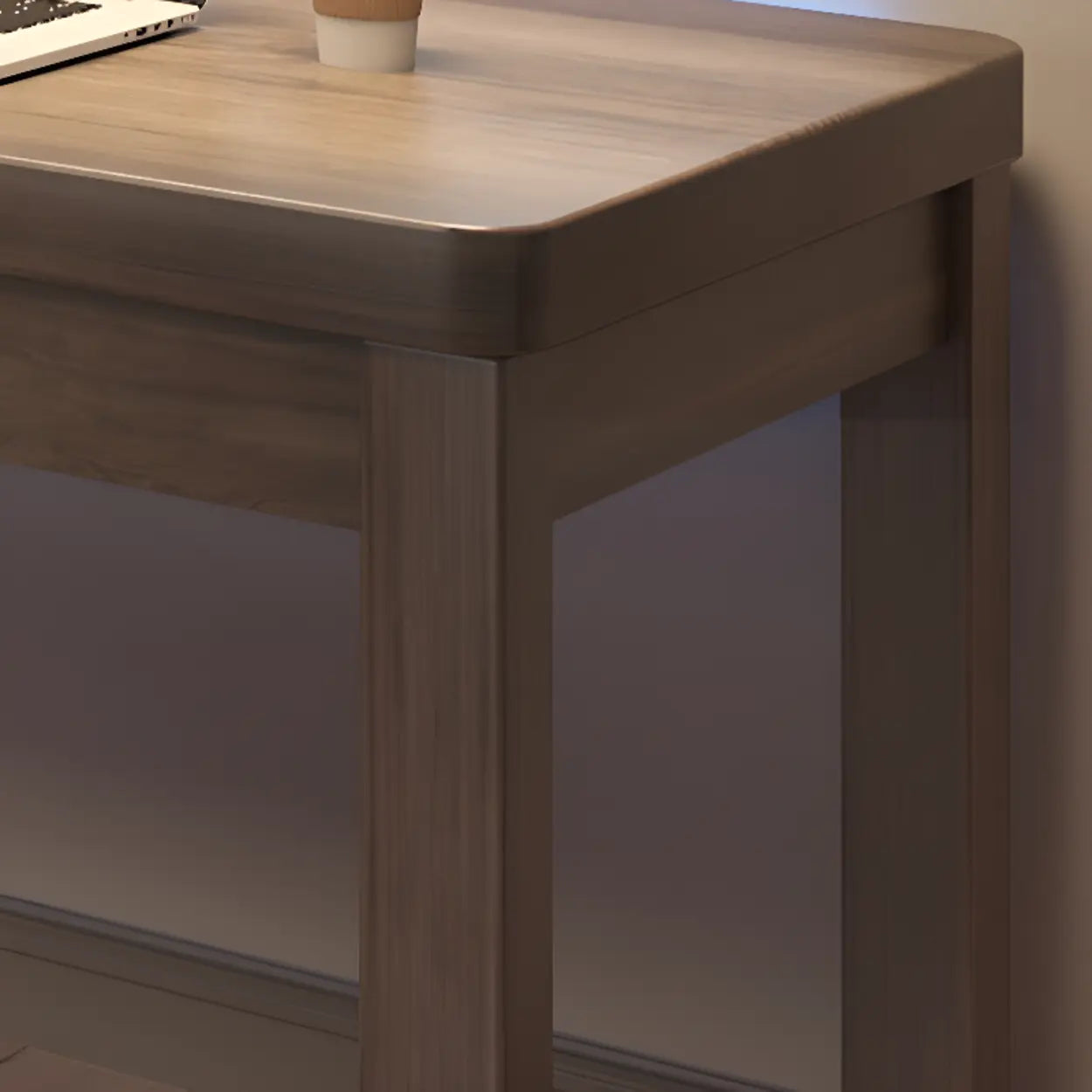 Wood Hutch L-Shape Double Computer Desk with Drawers