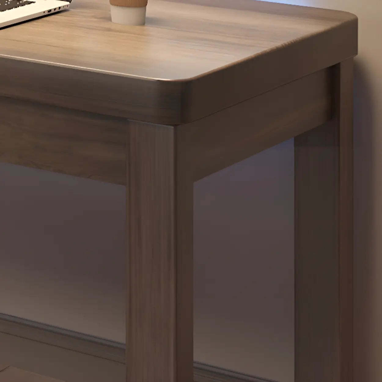 Wood Hutch L-Shape Double Computer Desk with Drawers