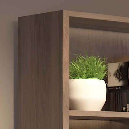 Wood Hutch L-Shape Double Computer Desk with Drawers