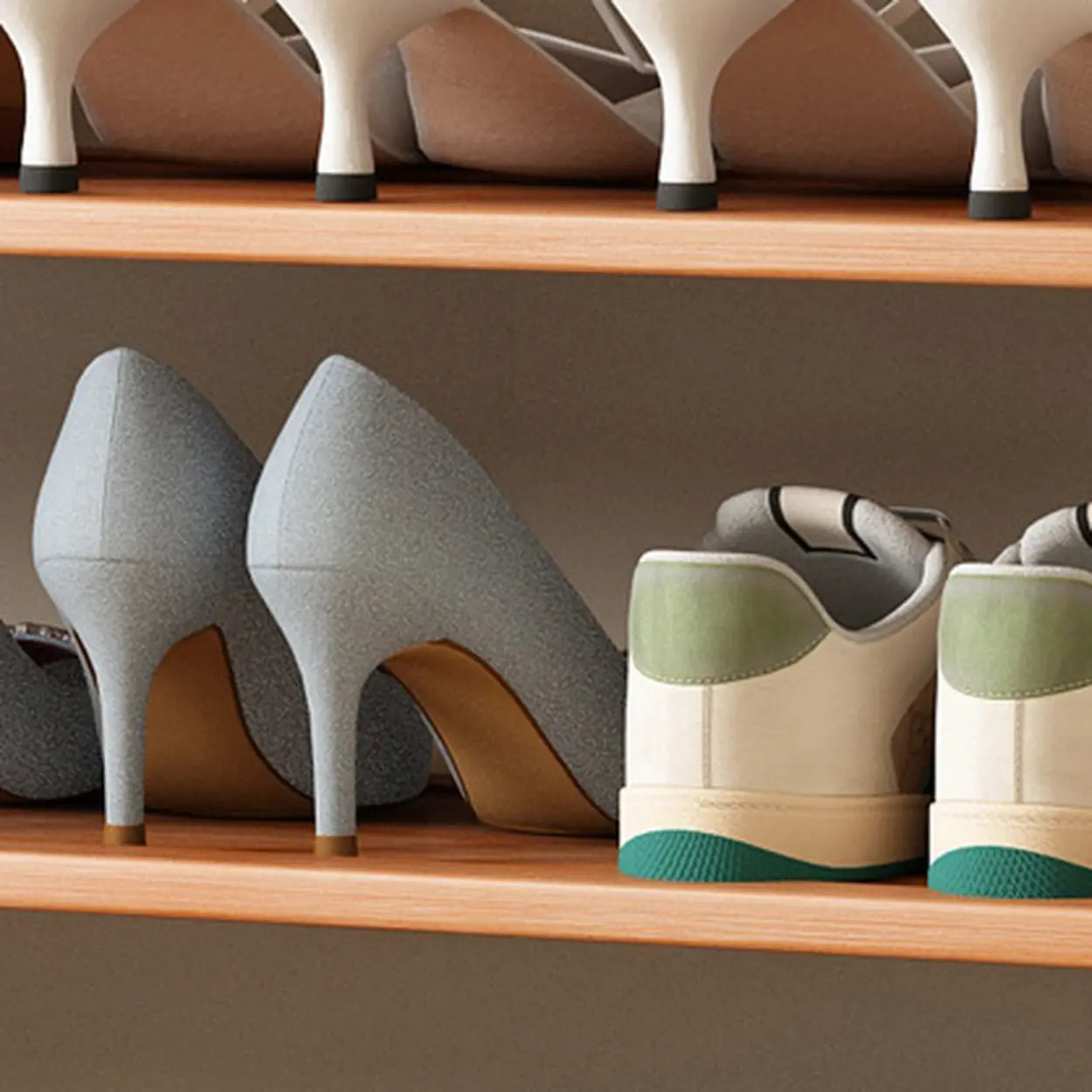 Vertical Freestanding Wood Shoe Rack
