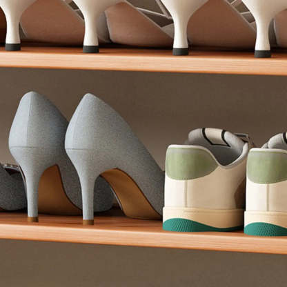 Vertical Freestanding Wood Shoe Rack