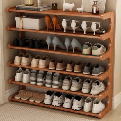 Vertical Freestanding Wood Shoe Rack