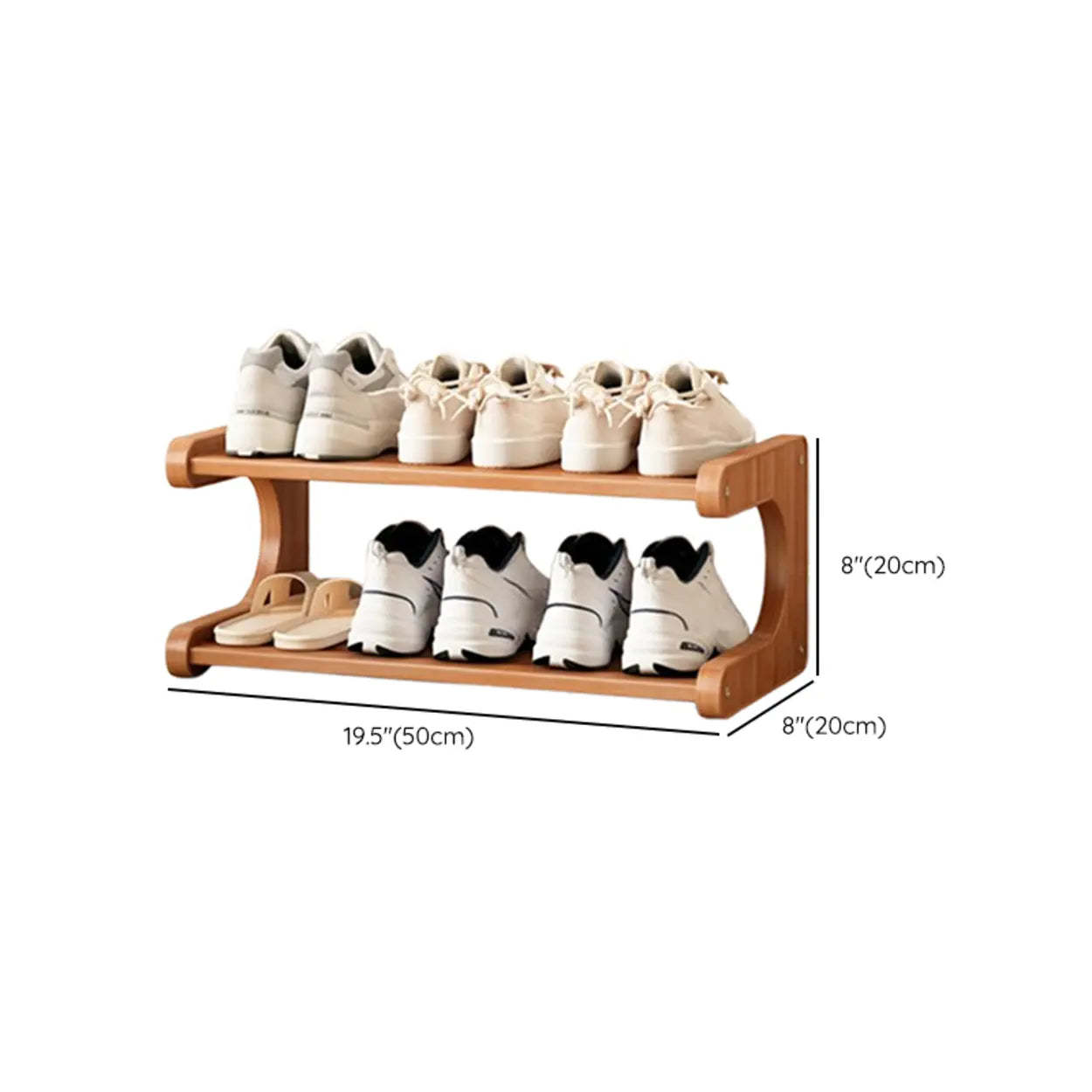 Vertical Freestanding Wood Shoe Rack
