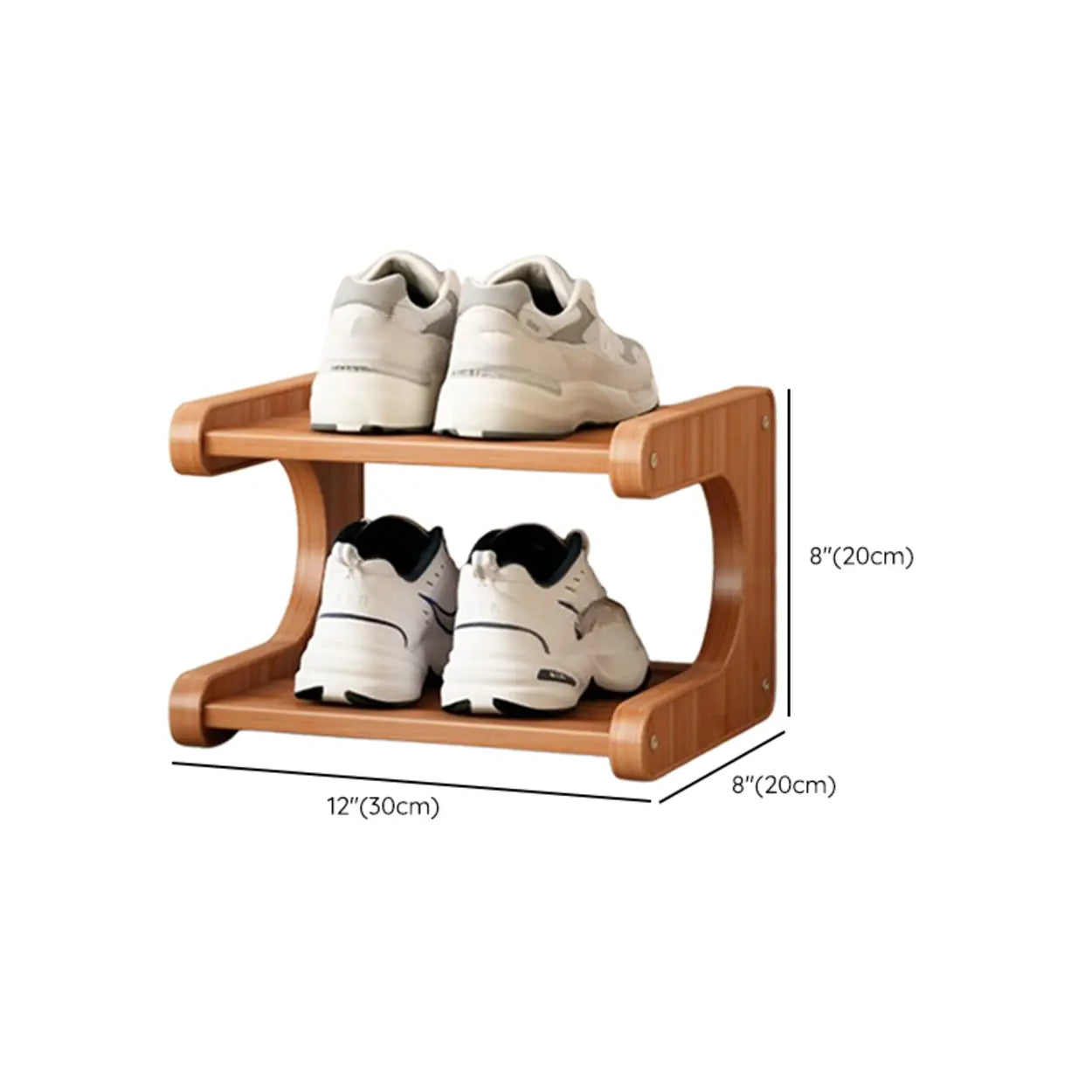 Vertical Freestanding Wood Shoe Rack