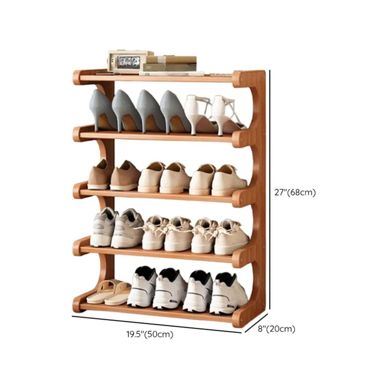 Vertical Freestanding Wood Shoe Rack
